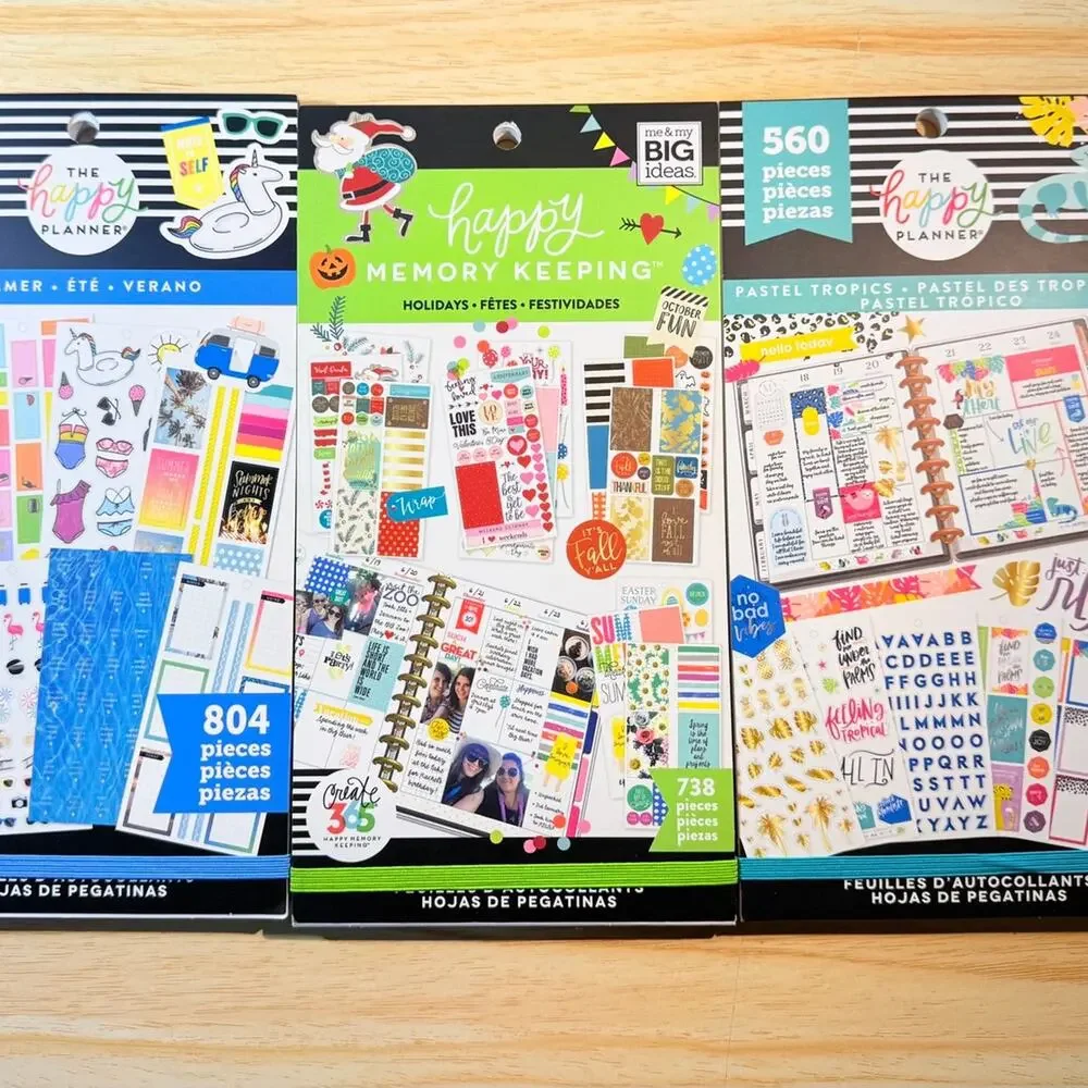 Happy Planner Lot - Bag, stickers, pins, magnets